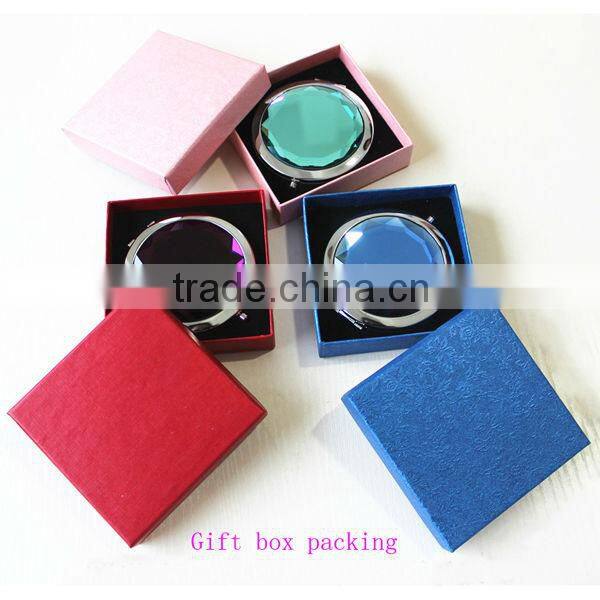 Fahion blue crystal pocket mirror cosmetic mirror compact mirror