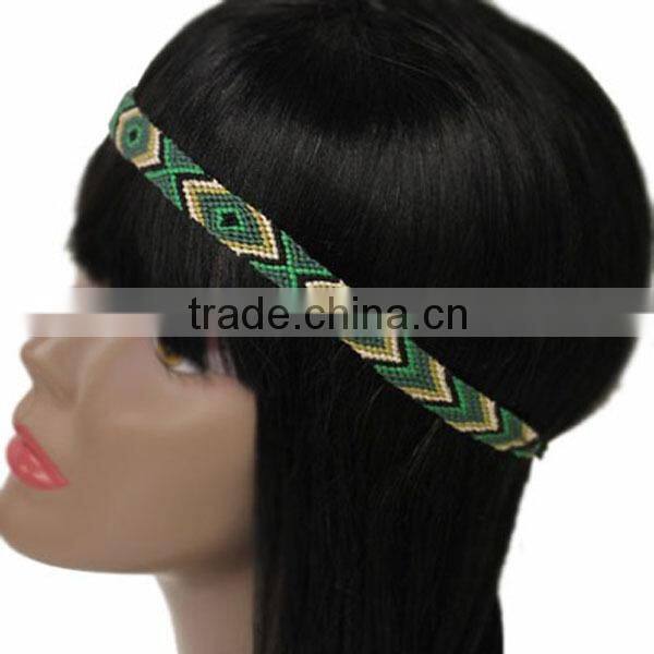 BRAIDED FASHION SEED BEADED STRETCH HEADBAND FASHION HAIR JEWELRY