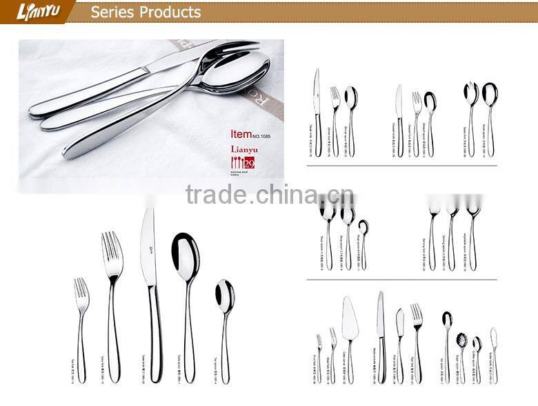 Popular hot sell stainless steel hotel spoon knife forks set
