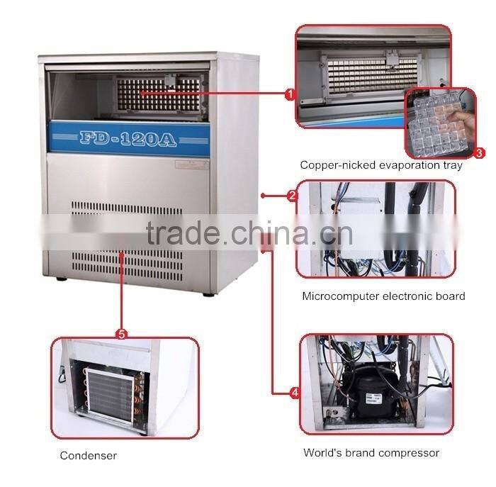 Stainless steel industrial block cube ice machines