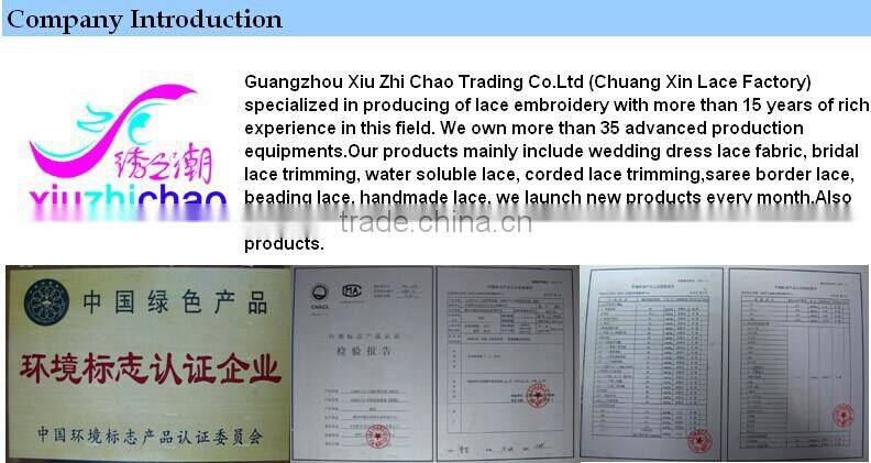 T0520-1China supplier fashion OEM design corded lace trim floral voile saree border