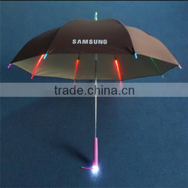 Wholesale automatic open and luminous LED umbrella head knocked cloth