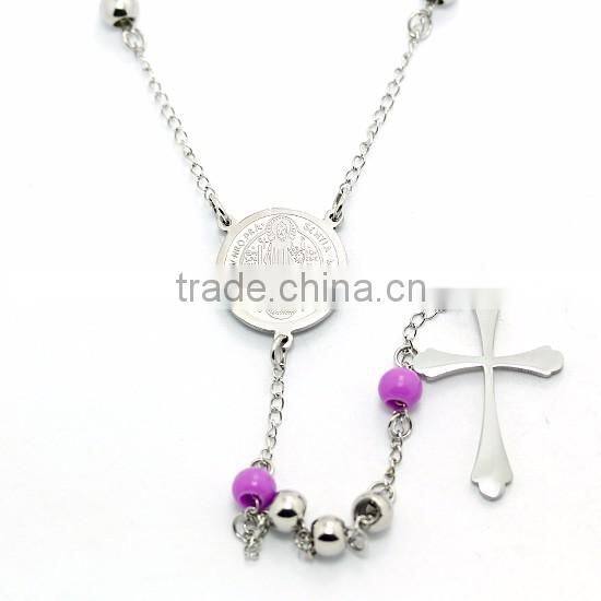 christian prayers rosary gold in stainless steel cross religious pendant beads wholesale rosario argentina pray to god