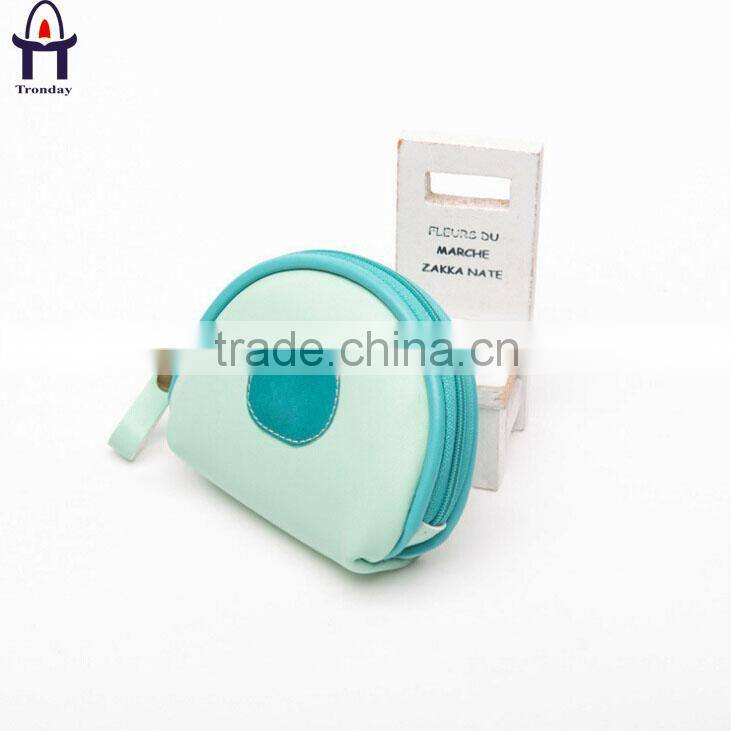 Multicolour blue pink girly pencil case, soft PU coin purse