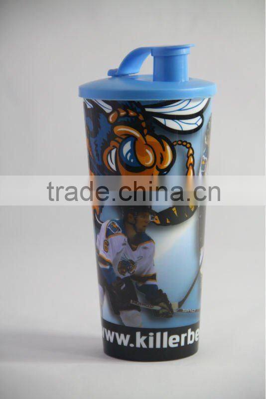 customized adult sports plastic cup with lid/plastic cup/drinking cup/water cup