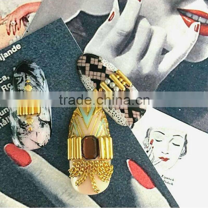 Gold & Silver Metal Nail Art Pipe Studs Hot New Nail Art Decoration