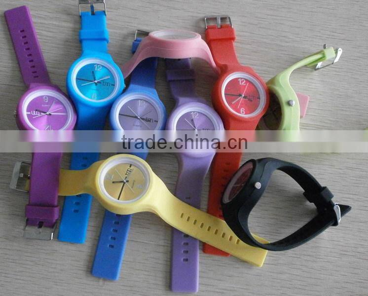 Colorfully silicone rubber watch bracelet for girls