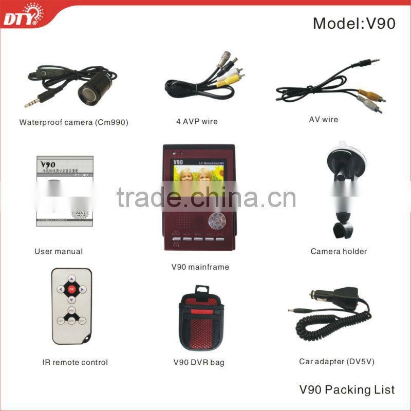 hd portable car dvr camcorder, V90