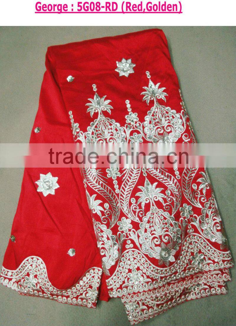 2016 new arrival high quality african raw silk george for evening dress