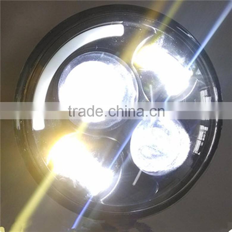 5.75 inch LED Headlight 5-3/4" 40W Headlamp DRL with Angel Eyes Daymaker Projector Auxiliary Lighting Kit for Harley Motorcycle