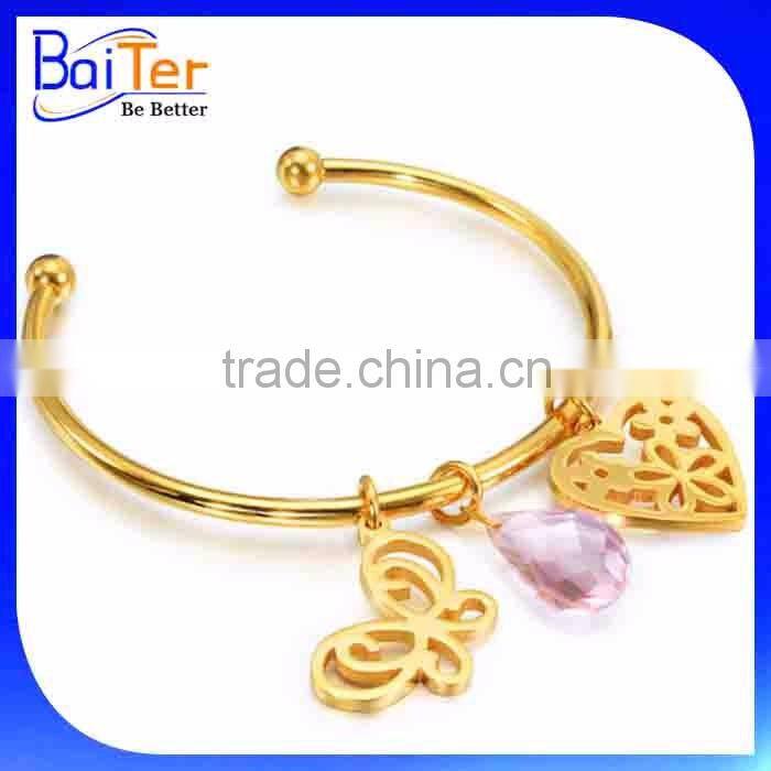 Hotsale Raw Brass Twist Cable Wire Terminal Magnetic Cuff Bangle Copper Magnetic Bracelet Wholesale