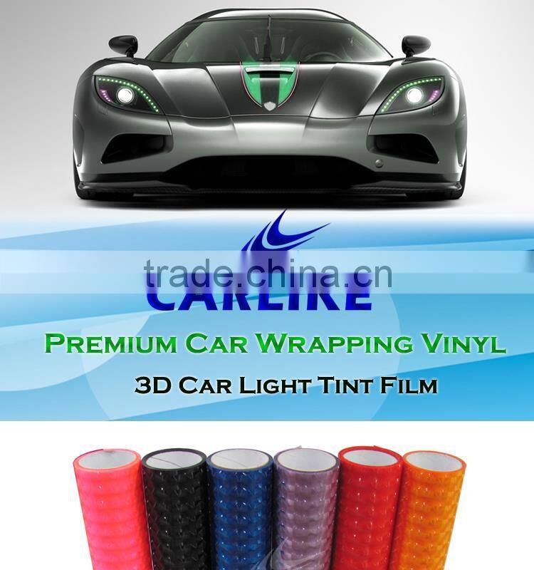 Self Adhesive Tranparent 3D Foil Car Light Sticker Wrap Vinyl