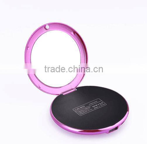 compact mirror power bank for gift