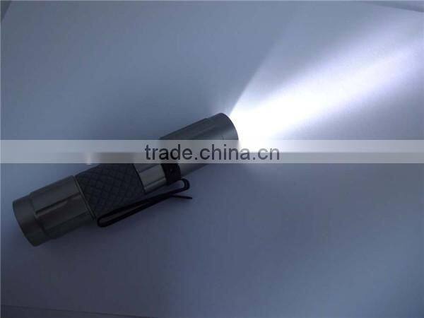 GS-5019 Aluminum 0.75W strong light led small torch light with rubber and clip