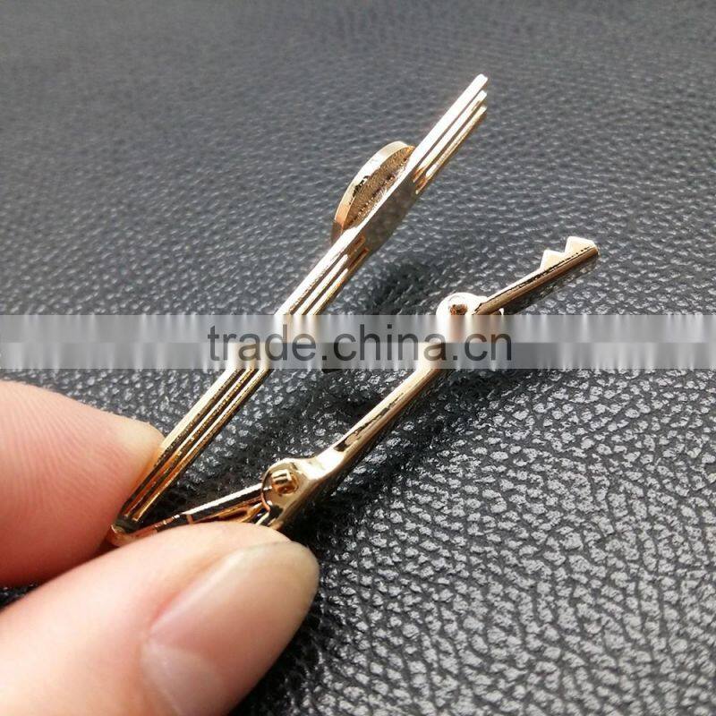 Fashion men's gold plating metal tie pin with custom logo