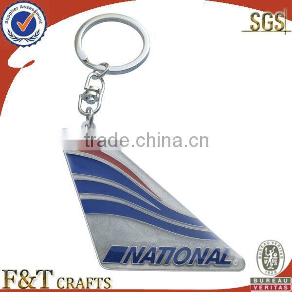 cheap no minimum stainless steel offset print keychain promotion for business gift