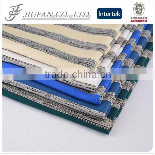 Jiufan textile hockey jerseyand nfl jersey strip knitting fabric with spandex