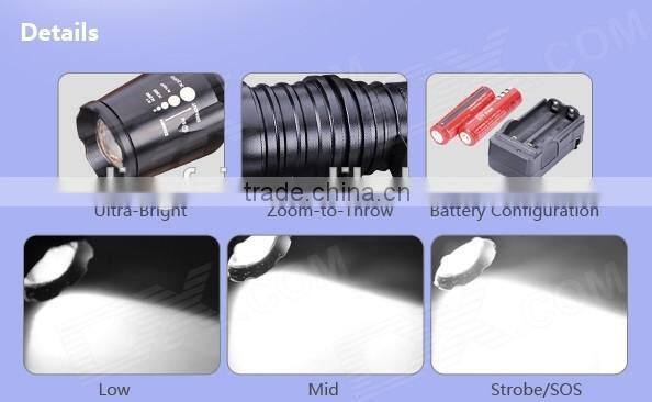 2015 Super Bright 600 Lumen Flashlight XM-L T6 Flashlight 5 Mode Hunting Flashlight