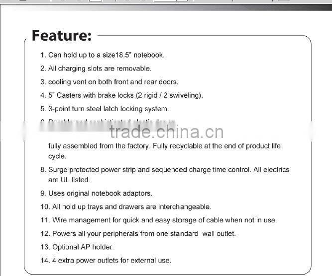 European New Style Laptop Tablet ipad Notebook Security Charging Cabinets