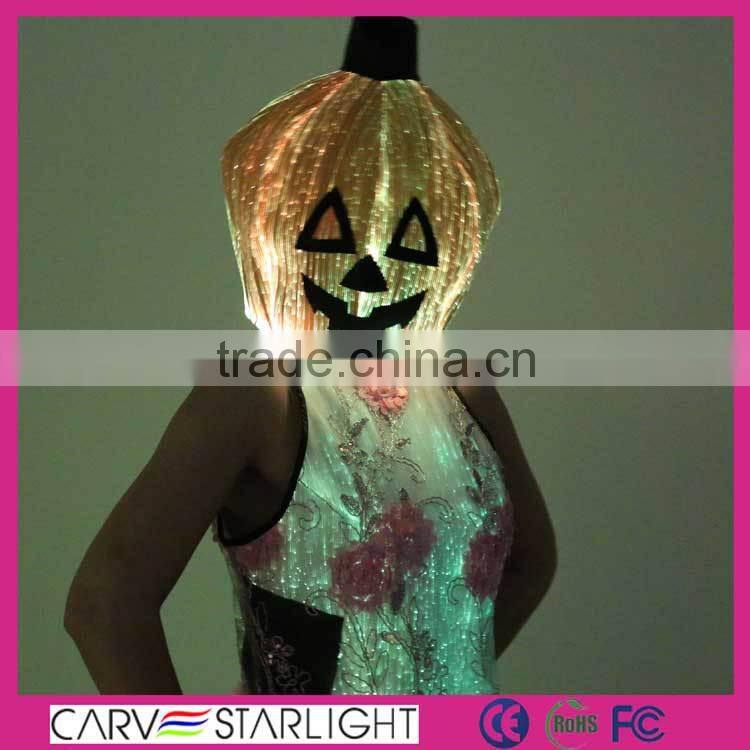 2015 new products fashion optic fiber led halloween pumpkin