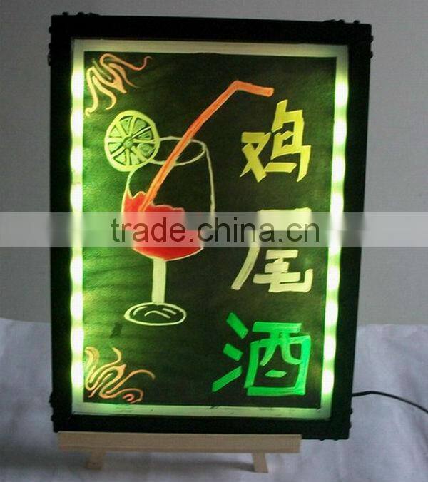 black aluminium alloy stand writing board 40x60cm tempering glass