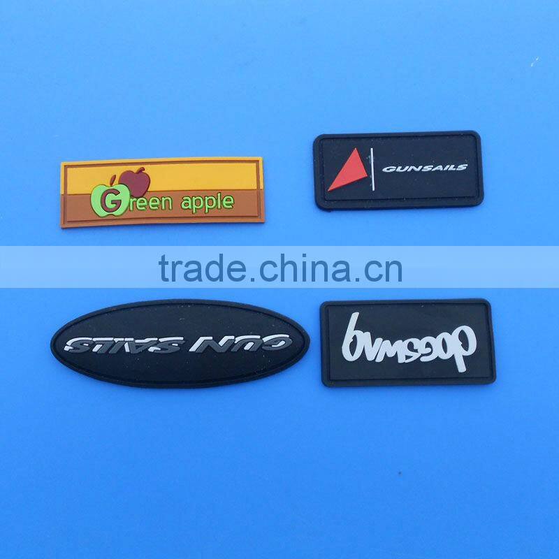 custom logo 3d clear rubber badge silicone label patches for clothes