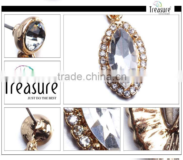 2014 fashion jewelry crystal earring with alloy gold stud earrings jewelry for women