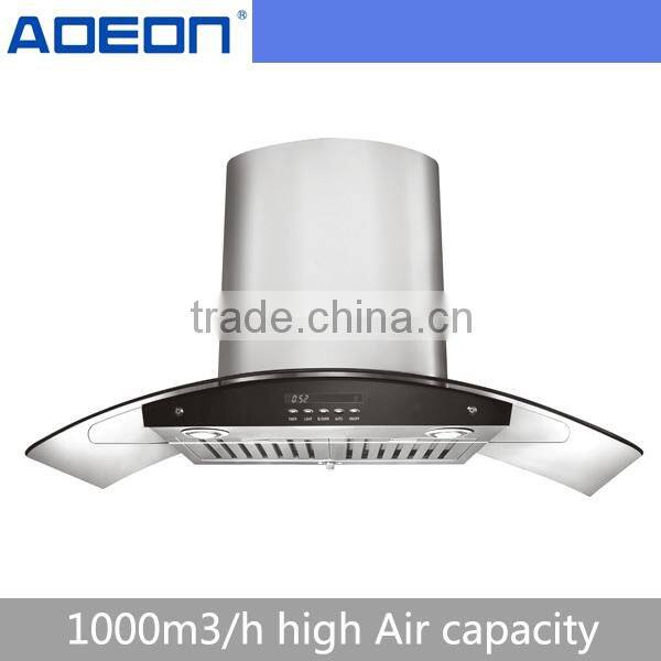 90cm kitchen exhaust chimney hood with glass canopy