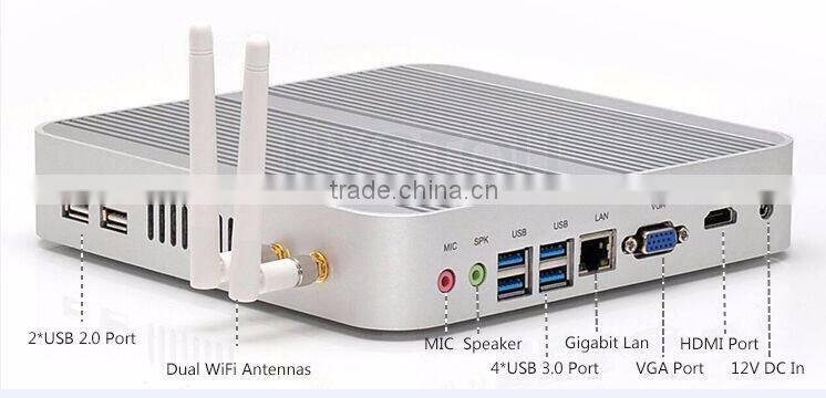 Best mini pcs i5 Fanless computer Windows8.1 OS Intel Quad Core i5 - 4200u 4G RAM, 60G SSD + 160G HDD