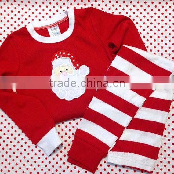 monogrammed christmas pajamas for kids/100% cotton pajamas/plain pajamas