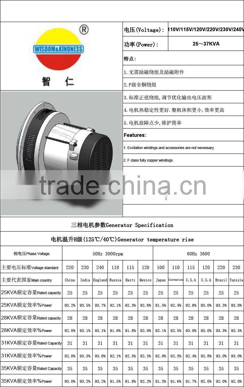 Unique Reluctance Design Diesel Power Generator For Home use