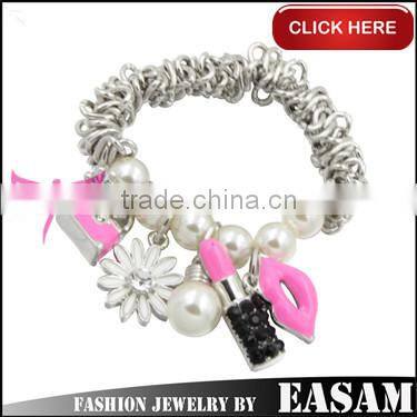 Easam Low Price Popular Alloy Chain Beaded Gold Bracelet