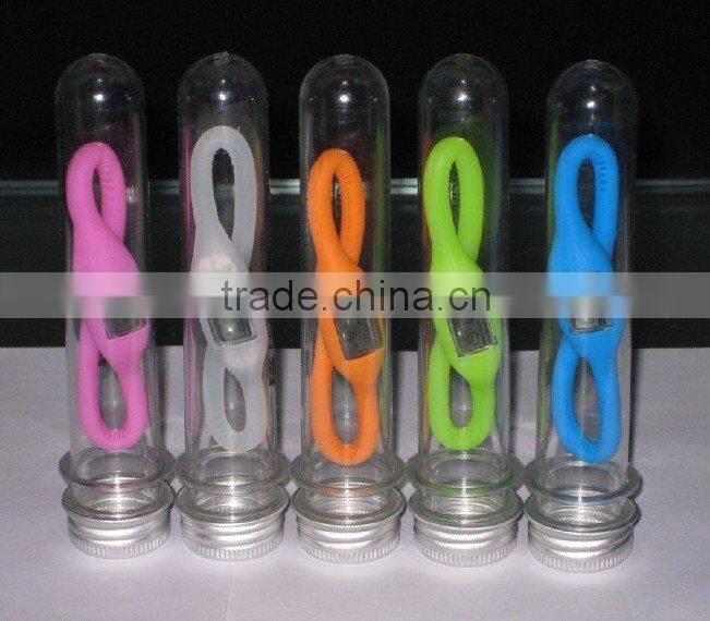 25*115mm clear plastic pet test tube with aluminum cap