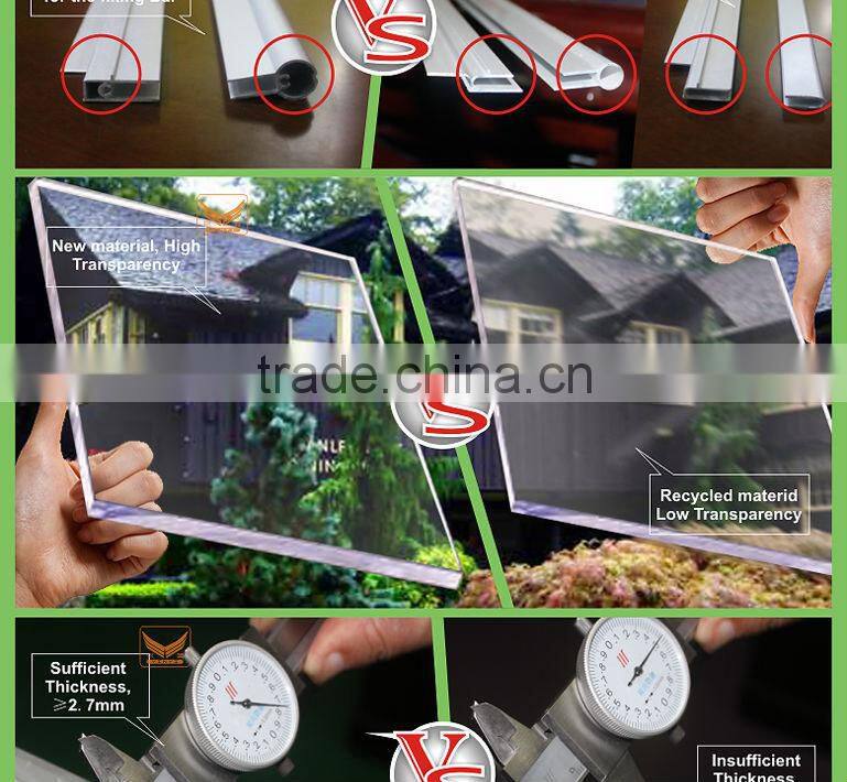 Hot sale Popular outdoor door window plastic polycarbonate awning patio cover materials