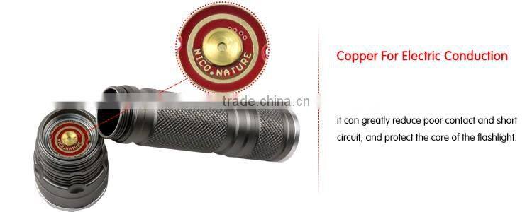 Nico Nature Aluminum Alloy tactical flashlight military torch light for camping