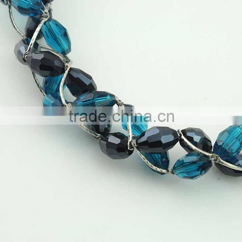 Magnetic simple design silver chain cross beaded jeweley set