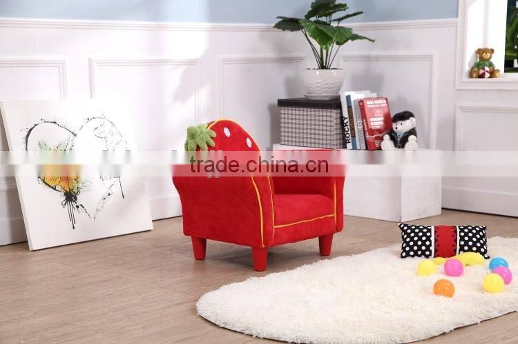 Red Coral Fleece Fabric Single Seat Sofa