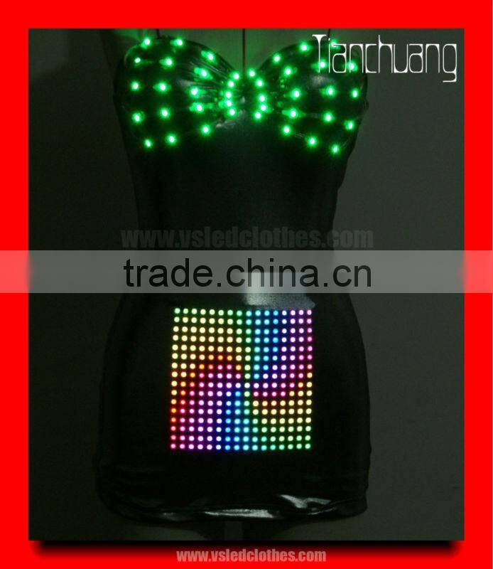 RF Remote sexy LED skirt, Wireless DMX512 LED Dance Costume