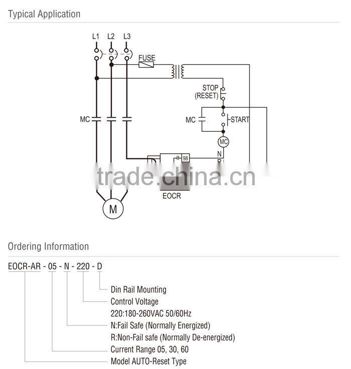 EOCR-AR Electronic Overload Relay with Auto Reset