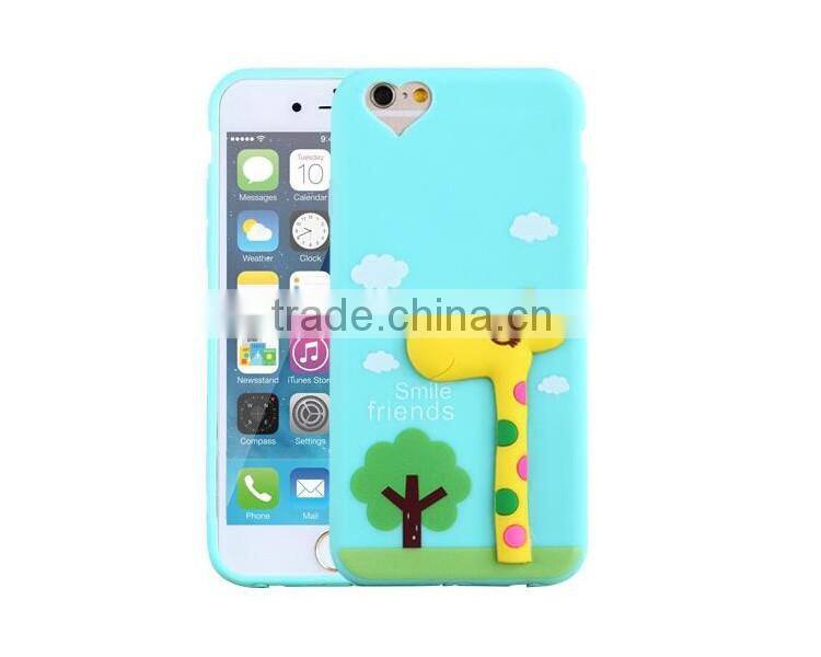 3D silicone phone case/cute cartoon Animal silicone phone case