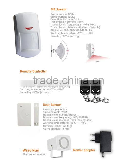 LCD PSTN burglar alarm system 433Mhz PD-908