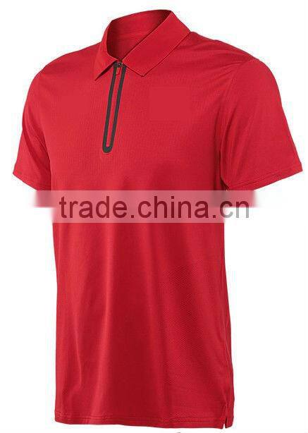 Custom Dri-fit Red Collar Mens Sports Tennis Tee Shirts