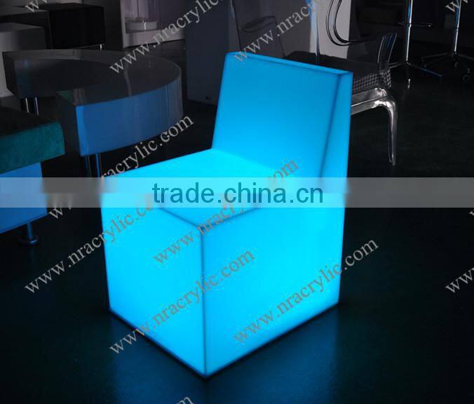 Shanghai acrylic led light sitting cube(armless but with back)