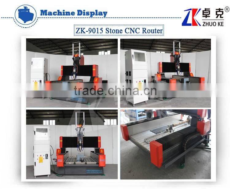 High Accuracy 4 Axis CNC Engraver For Marble Crystal Sand Stone ZK-9015 With PCI NcStudio Control System