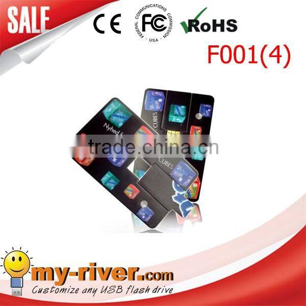 2016 wholesale Customized logo full capacity bulk waterproof credit card USB Flash Drive 2.0USB 1GB 2GB