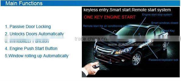 Car alarm system keyless entry system smart start stop button remote engine starter for BUICK Excelle
