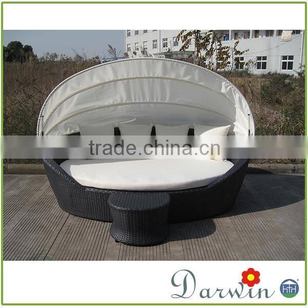 Hot sale modern outdoor sunbed lounge furniture garden round daybed bed