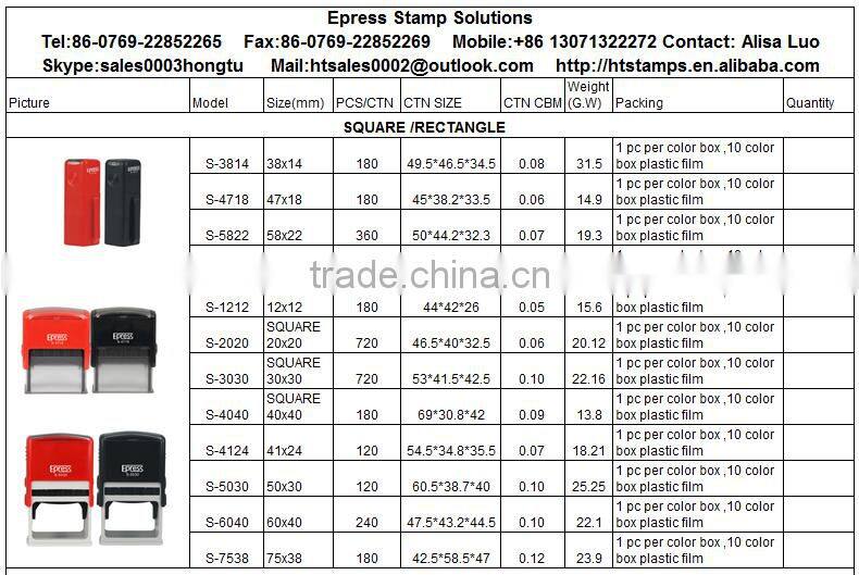 Small MOQ Epress Oval 35*55mm Customize Self Ink Stamp Rubber Stamp Mounts