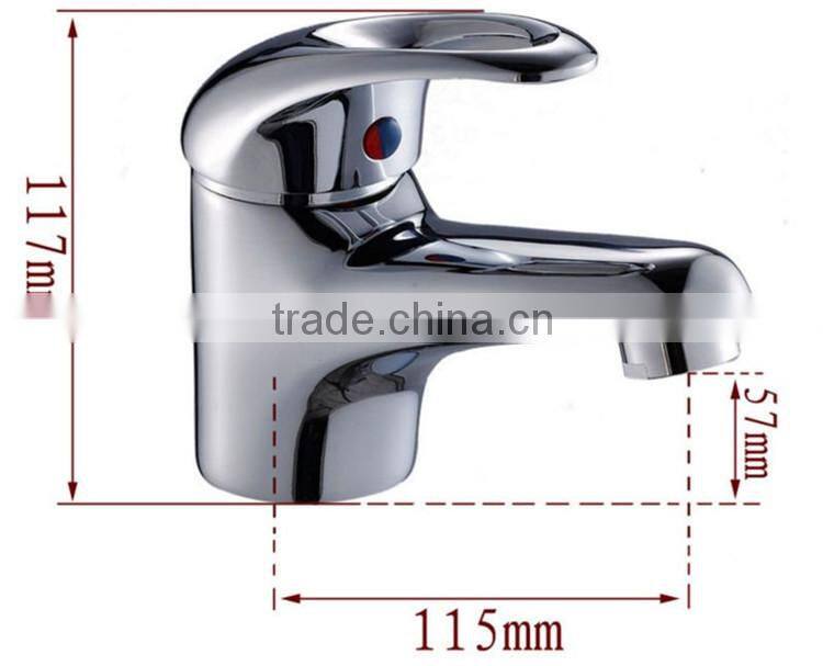 QL-0582 hot and cold brass polished nickel bathroom basin faucet mixer