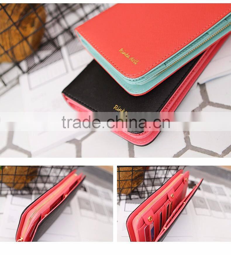 2017 new arrivals brand lady wallet , colorful and fashion multifunction pu leather women wallet with 72 card slots .